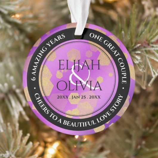 Elegant 6e 33e Amethyst Wedding Jubileum Ornament (Boom)