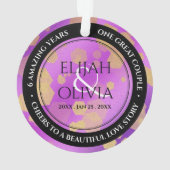Elegant 6e 33e Amethyst Wedding Jubileum Ornament (achterkant)