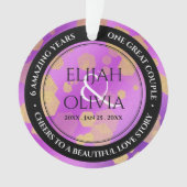 Elegant 6e 33e Amethyst Wedding Jubileum Ornament (voorkant)