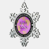 Elegant 6e 33e Amethyst Wedding Jubileum Tin Sneeuwvlok Ornament (Rechts)