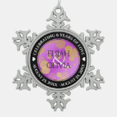 Elegant 6e 33e Amethyst Wedding Jubileum Tin Sneeuwvlok Ornament (Voorkant)