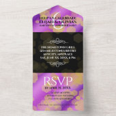 Elegant 6e Amethyst Wedding Jubileum All In One Uitnodiging (Binnen)