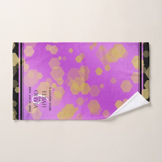 Elegant 6e Amethyst Wedding Jubileum Bad Handdoek (Handdoek)