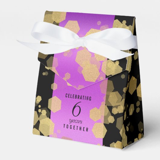 Elegant 6e Amethyst Wedding Jubileum Bedankdoosjes (Voorkant Zijde)