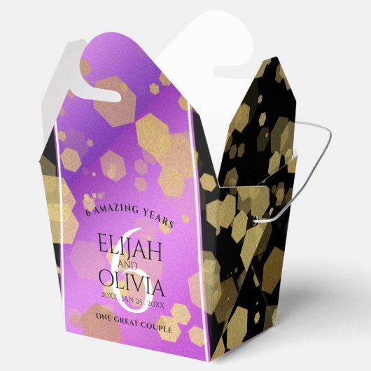 Elegant 6e Amethyst Wedding Jubileum Bedankdoosjes (Geopend)