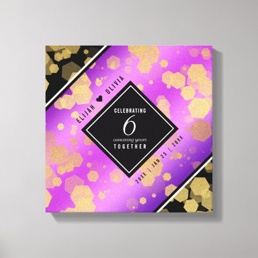 Elegant 6e Amethyst Wedding Jubileum Canvas Afdruk (Voorkant)