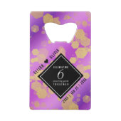 Elegant 6e Amethyst Wedding Jubileum Creditkaart Flessenopener (Achterkant)