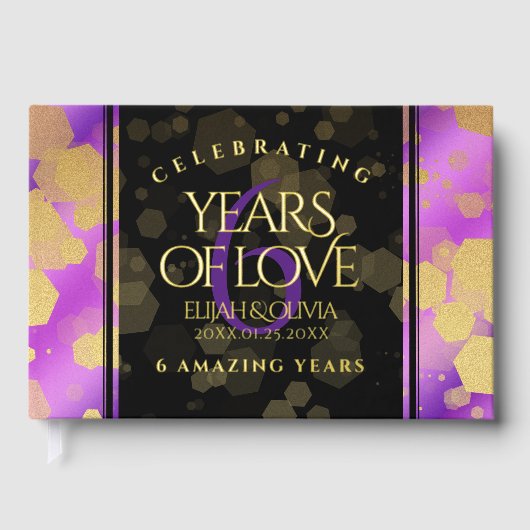Elegant 6e Amethyst Wedding Jubileum Gastenboek (Voorkant)