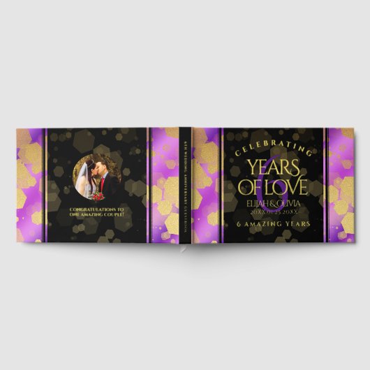 Elegant 6e Amethyst Wedding Jubileum Gastenboek (Volledig)