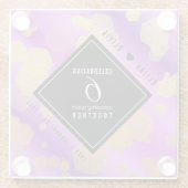 Elegant 6e Amethyst Wedding Jubileum Glazen Onderzetter (Achterkant)