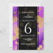 Elegant 6e Amethyst Wedding Jubileum Kaart (Voorkant)