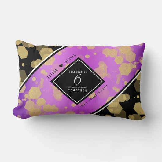 Elegant 6e Amethyst Wedding Jubileum Kussen (Voorkant)