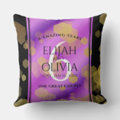 Elegant 6e Amethyst Wedding Jubileum Kussen (Achterkant)