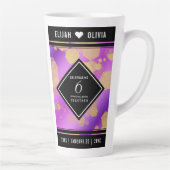 Elegant 6e Amethyst Wedding Jubileum Latte Mok (Rechts)