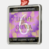 Elegant 6e Amethyst Wedding Jubileum Metalen Ornament (Links)