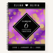 Elegant 6e Amethyst Wedding Jubileum Notitieboek (Voorkant)