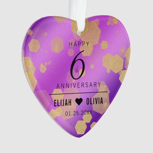Elegant 6e Amethyst Wedding Jubileum Ornament (voorkant)