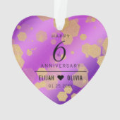 Elegant 6e Amethyst Wedding Jubileum Ornament (achterkant)
