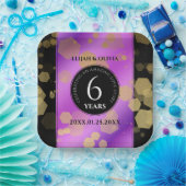 Elegant 6e Amethyst Wedding Jubileum Papieren Bordje (Feest)