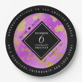 Elegant 6e Amethyst Wedding Jubileum Papieren Bordje (Voorkant)