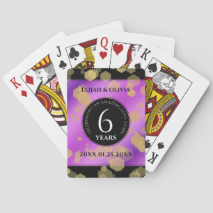 Elegant 6e Amethyst Wedding Jubileum Pokerkaarten