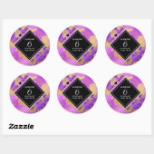 Elegant 6e Amethyst Wedding Jubileum Ronde Sticker (Vel)