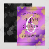 Elegant 6e Amethyst Wedding Jubileum Save The Date (Voorkant / Achterkant)