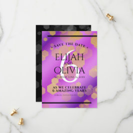 Elegant 6e Amethyst Wedding Jubileum Save The Date