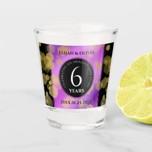 Elegant 6e Amethyst Wedding Jubileum Shot Glas