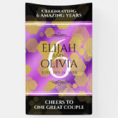 Elegant 6e Amethyst Wedding Jubileum Spandoek (Verticaal)