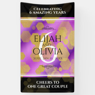 Elegant 6e Amethyst Wedding Jubileum Spandoek