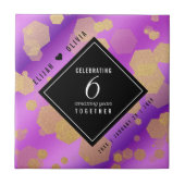 Elegant 6e Amethyst Wedding Jubileum Tegeltje (Voorkant)