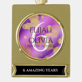 Elegant 6e Amethyst Wedding Jubileum Verzilverd Banner Ornament