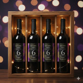 Elegant 6e Amethyst Wedding Jubileum Wijn Etiket