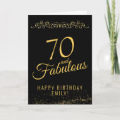 Elegant 70 and Fabulous Ornament 70th Birthday Kaart (Voorkant)