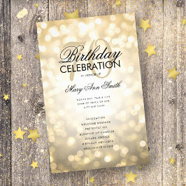 Elegant 70 Birthday Program Licht Gold Menu