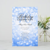 Elegant 70 Birthday Program Lights Navy Menu (Staand voorkant)