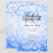 Elegant 70 Birthday Program Lights Navy Menu (Voorkant / Achterkant)