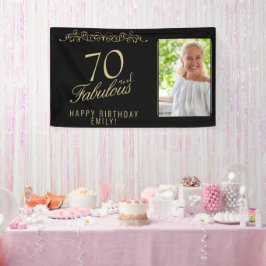 Elegant 70 en Fabulous Birthday Photo Black Spandoek