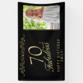 Elegant 70 en Fabulous Birthday Photo Black Spandoek (Verticaal)