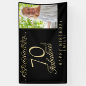Elegant 70 en Fabulous Birthday Photo Black Spandoek (Verticaal)