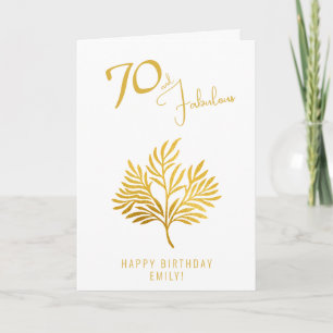 Elegant 70 en Fabulous Gouden Takken 70ste Verjaar Kaart