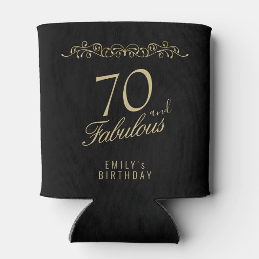 Elegant 70 en Fabulous Ornament 70th Birthday Blikjeskoeler (Achterkant)