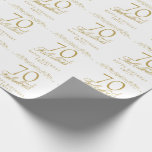 Elegant 70 en Fabulous Ornament 70th Birthday Cadeaupapier<br><div class="desc">Elegant 70 en Fabulous Ornament 70th Verjaardags Wrapping Papier. 70 en fantastische tekst in trendy gouden script en gouden ornament. Personaliseer het met jouw naam en je leeftijd,  en maak je eigen elegante verjaardagswikkelpapier voor de verjaardag van een vrouw.</div>
