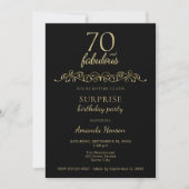 Elegant 70 en Fabulous Ornament 70th Birthday Kaart (Voorkant)