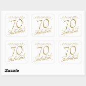 Elegant 70 en Fabulous Ornament 70th Birthday Vierkante Sticker (Vel)