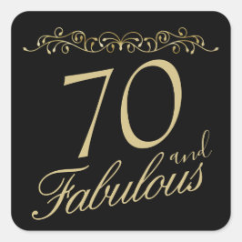 Elegant 70 en Fabulous Ornament 70th Birthday Vierkante Sticker