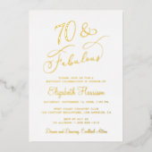 Elegant 70 en fantastisch 70ste verjaardagsfeest folie uitnodiging (Voorkant)