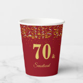 Elegant 70 en feestdag in Bourgogne Papieren Bekers (Achterkant)