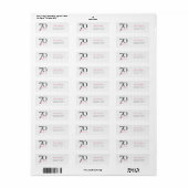 Elegant 70 & Fabulous Roze Script Verjaardagsfeest Etiket (Full Sheet)